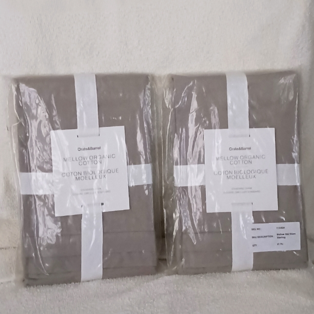 Crate&Barrel Mellow Organic Cotton Standard Sham Set